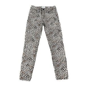 William Rast Animal Print Cheetah Wave Denim Cropped Jeans, Skinny Ankle Jeans S